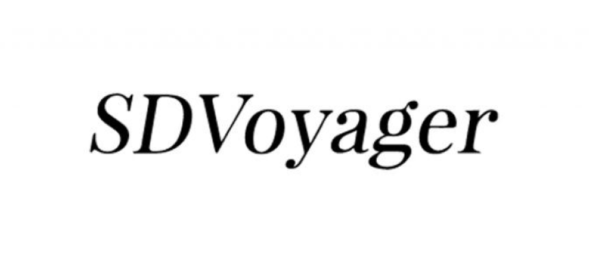 A logo for the San Diego Voyager that says "SD Voyager" 