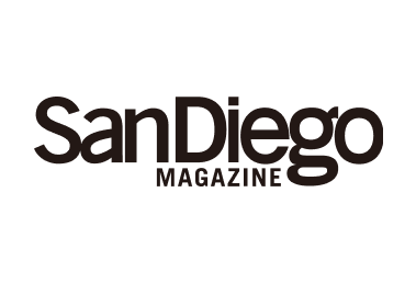 A logo for San Diego Magazine that says "San Diego Magazine." 