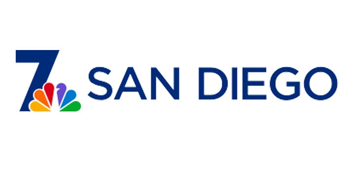 A logo for the news station 7 San Diego that says "7 San Diego" with the NBC logo.